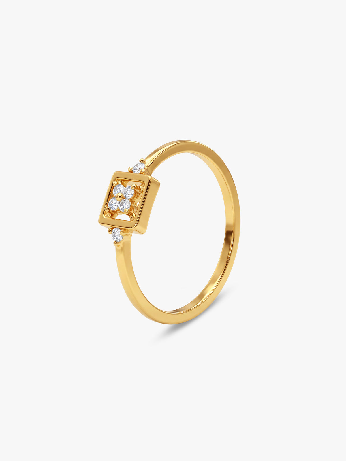 Golden Floral Cube Ring (Size 12)