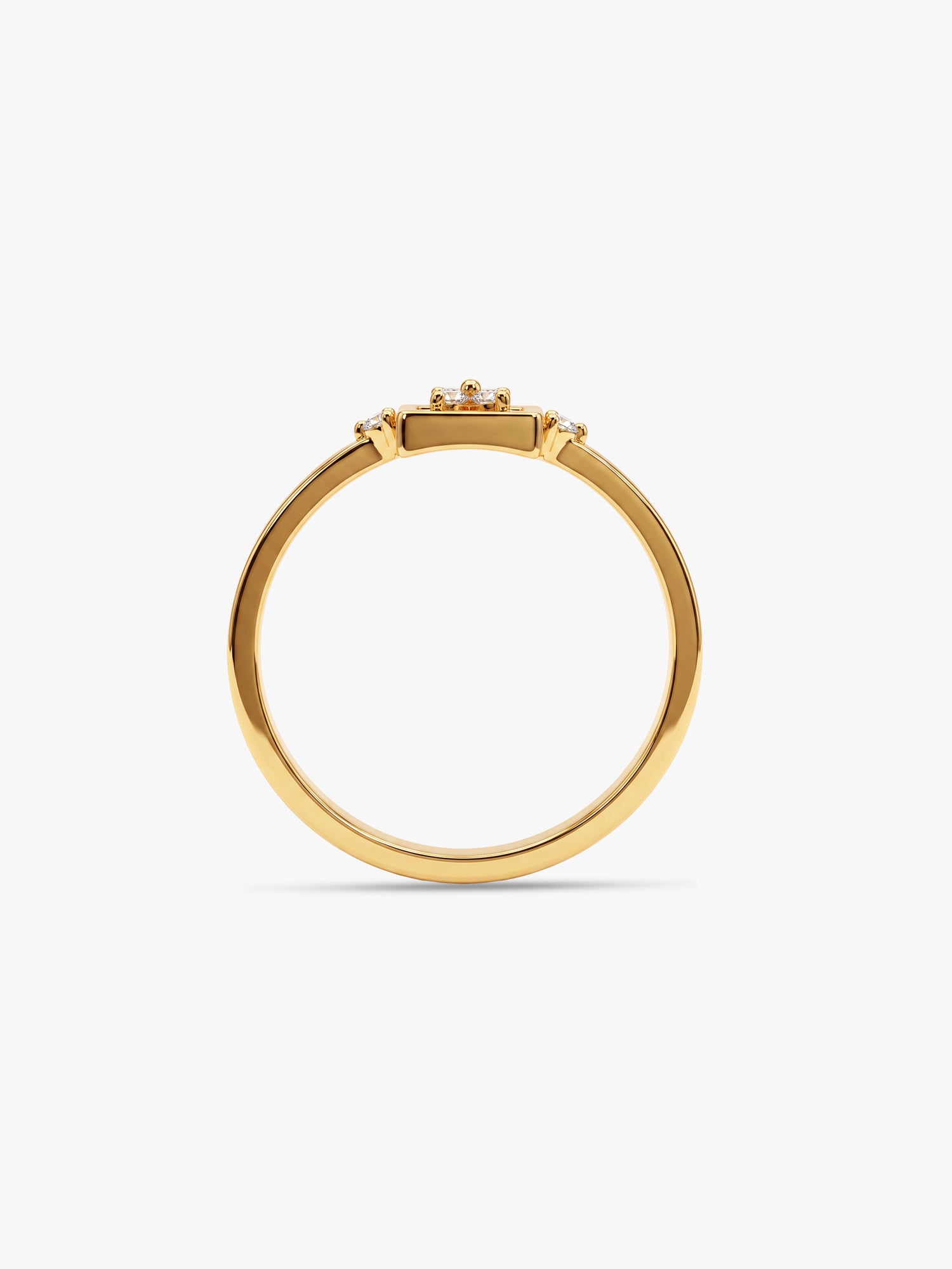 Golden Floral Cube Ring (Size 12)