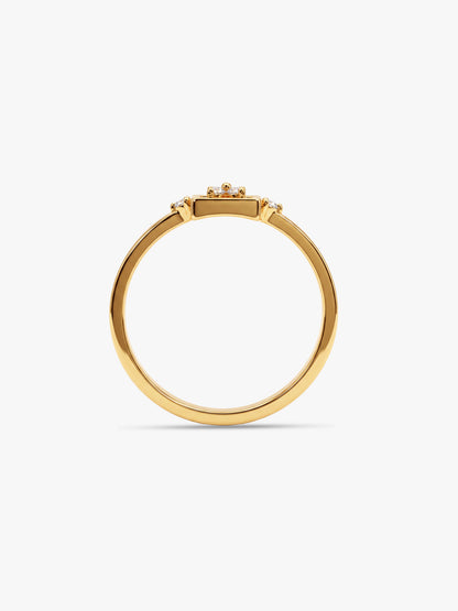Golden Floral Cube Ring (Size 12)