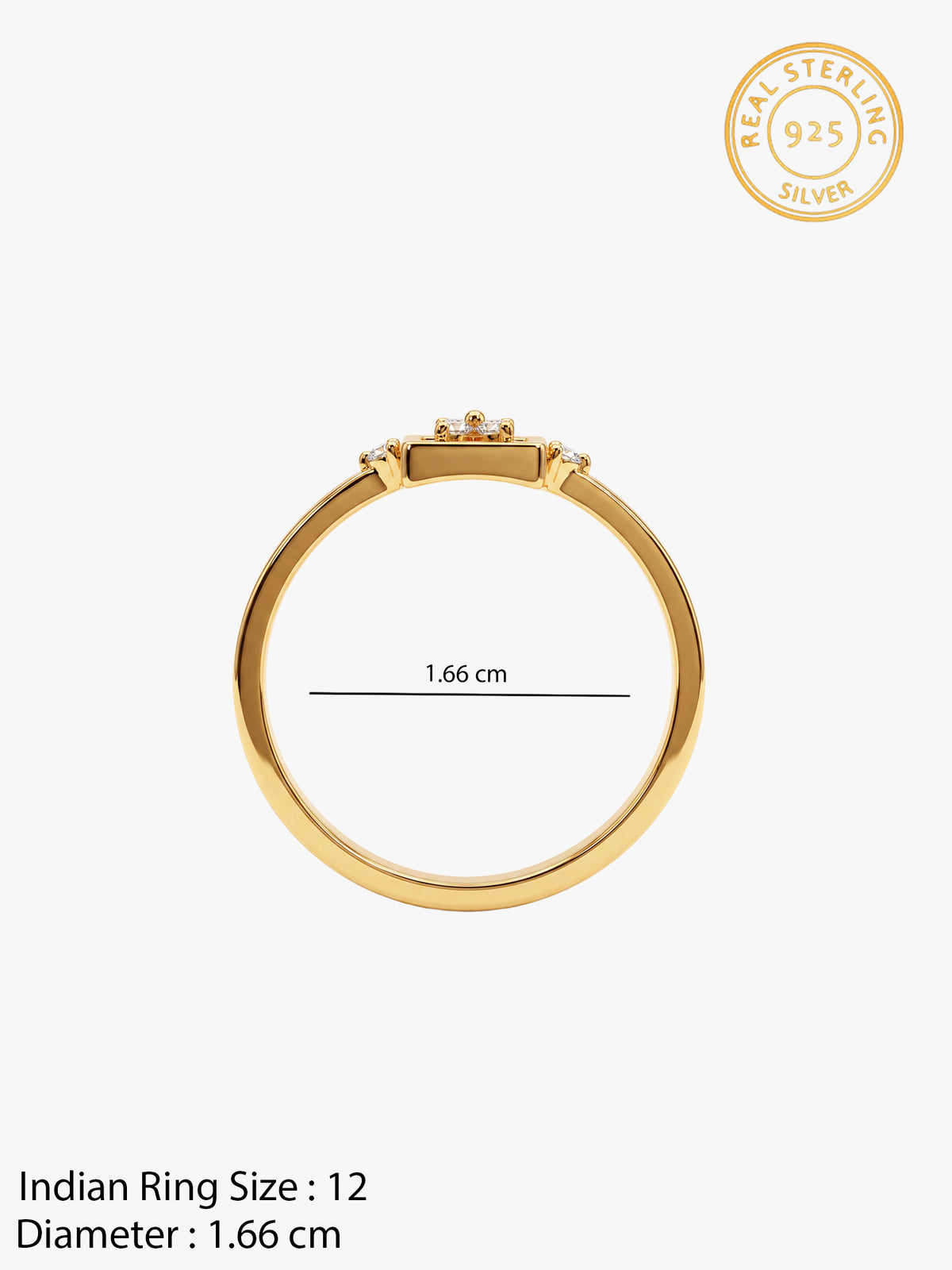 Golden Floral Cube Ring (Size 12)