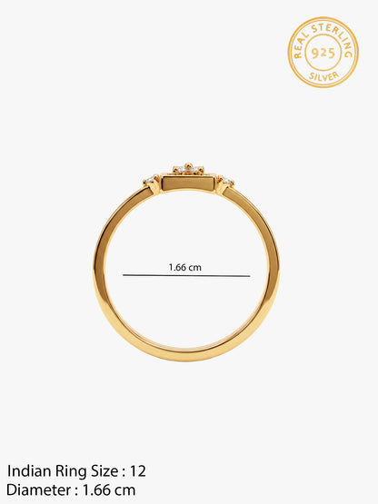 Golden Floral Cube Ring (Size 12)