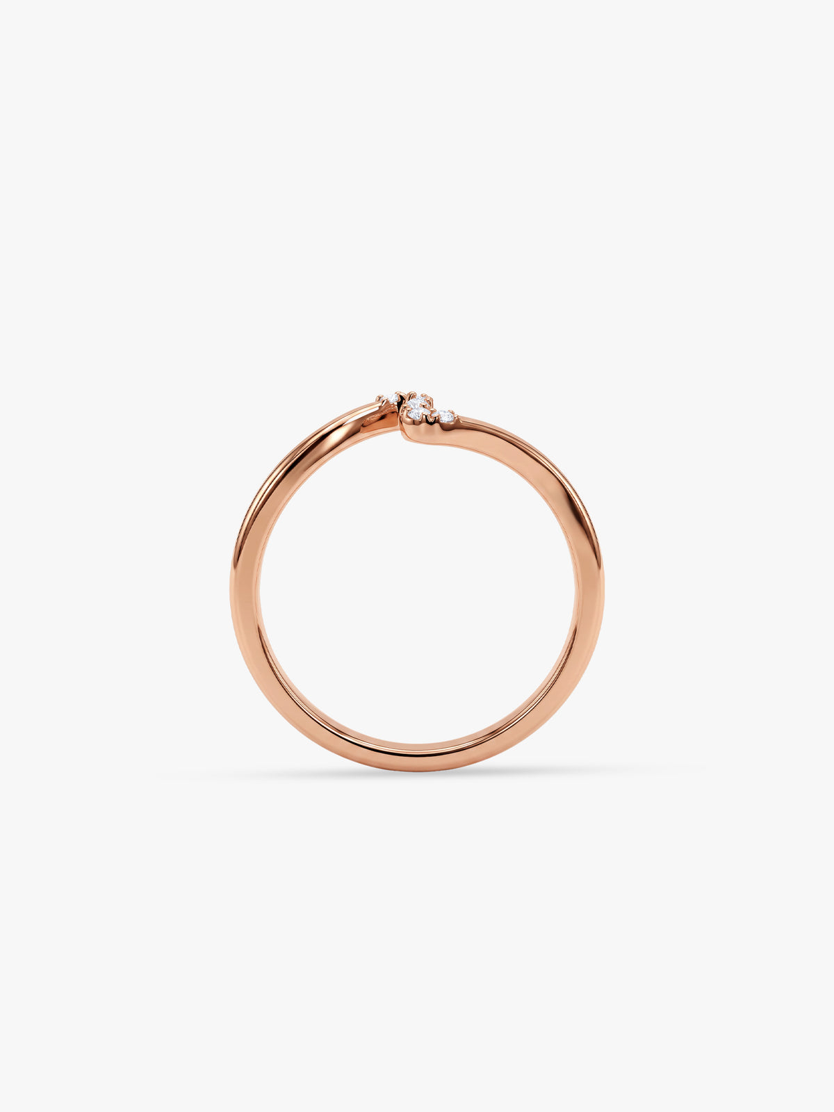 Rose Gold Minimal Wave Ring (Size 12)