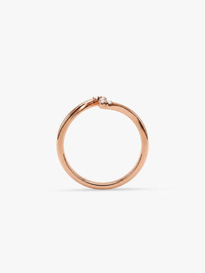 Rose Gold Minimal Wave Ring (Size 12)