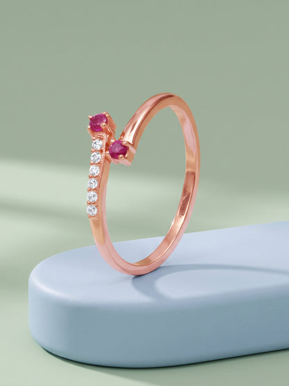 Rose Gold Pink Celebration Ring (Size 13)