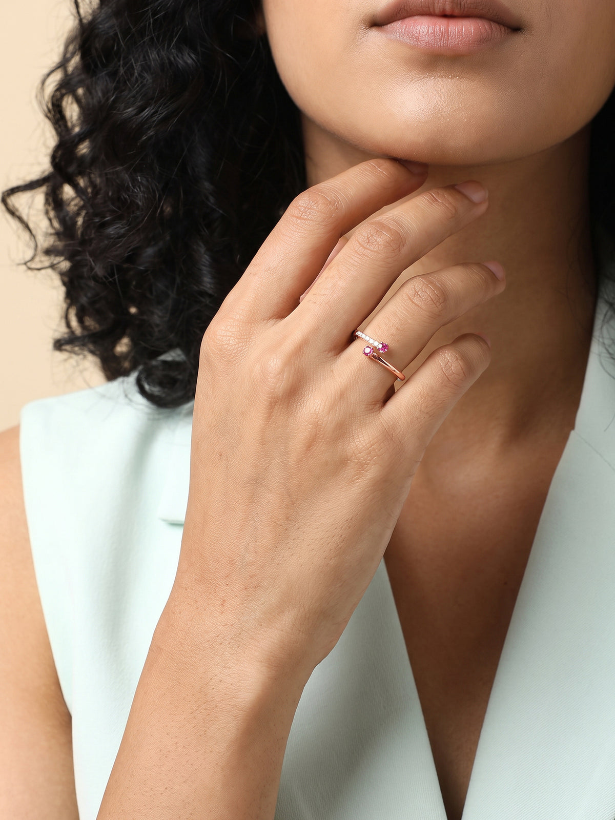 Rose Gold Pink Celebration Ring (Size 13)