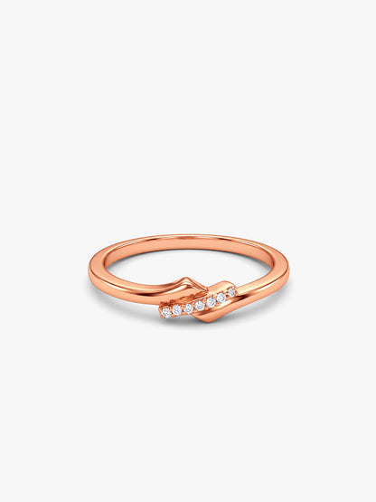 Rose Gold Classic Zig Zag Ring (Size 12)