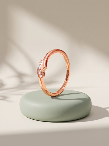 Rose Gold Classic Zig Zag Ring (Size 12)