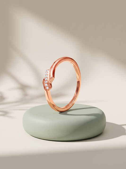 Rose Gold Classic Zig Zag Ring (Size 12)
