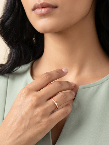 Rose Gold Classic Zig Zag Ring (Size 12)