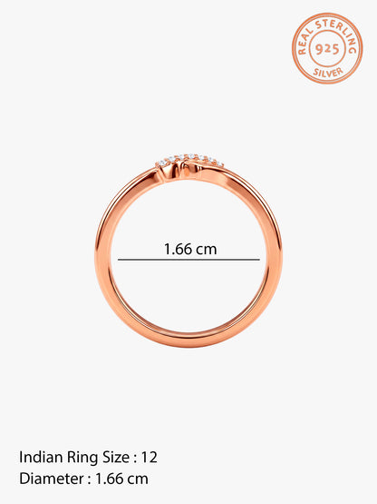 Rose Gold Classic Zig Zag Ring (Size 12)