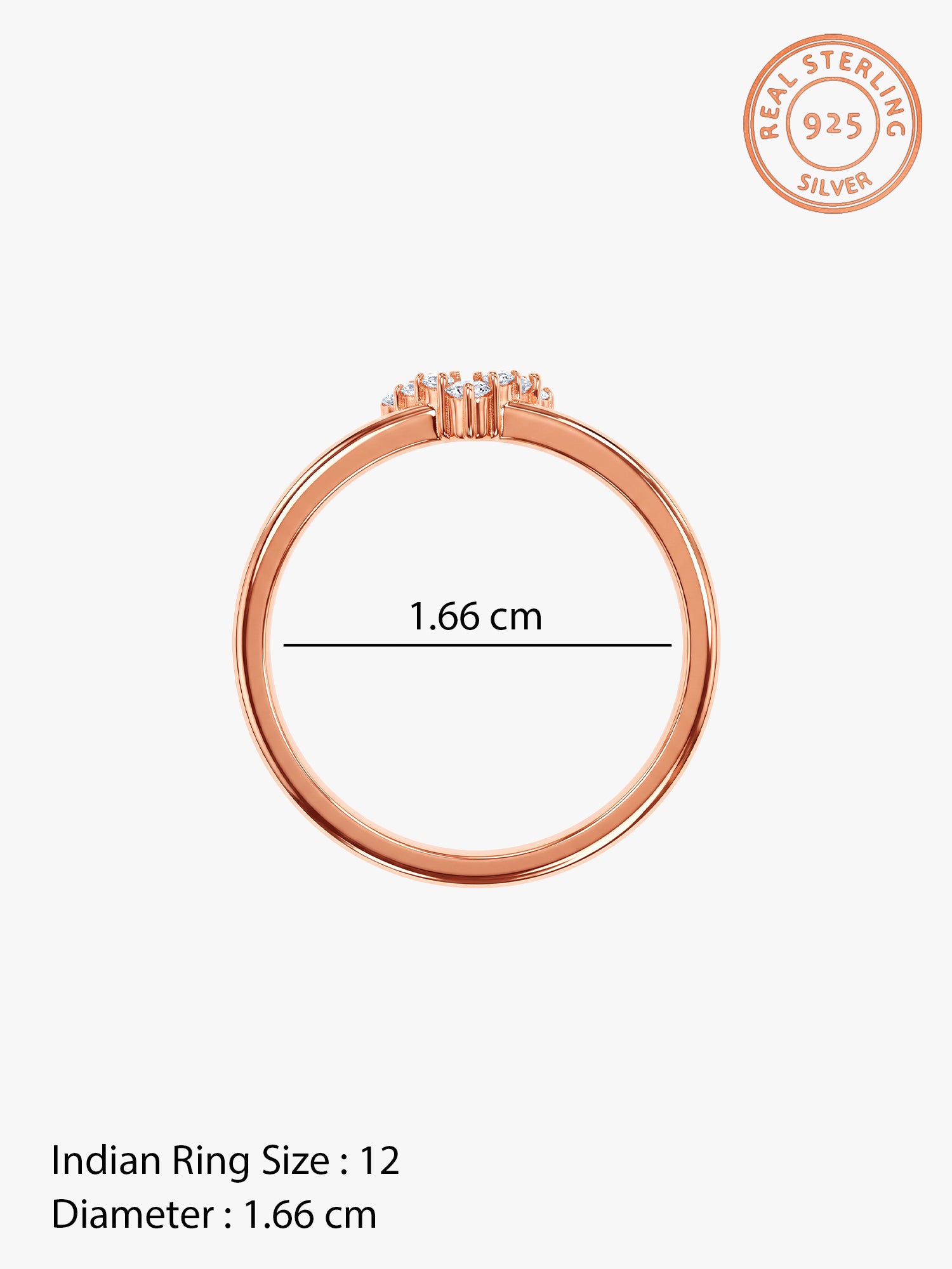 Rose Gold Maravilla Wishbone Ring (Size 12)
