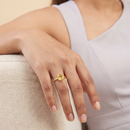 Golden Amber Glow Ring (Size 12)