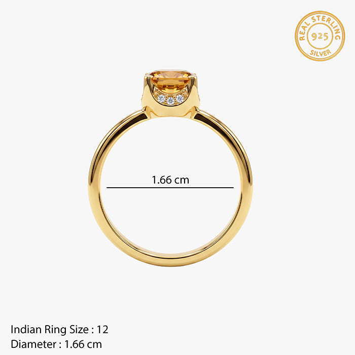 Golden Amber Glow Ring (Size 12)