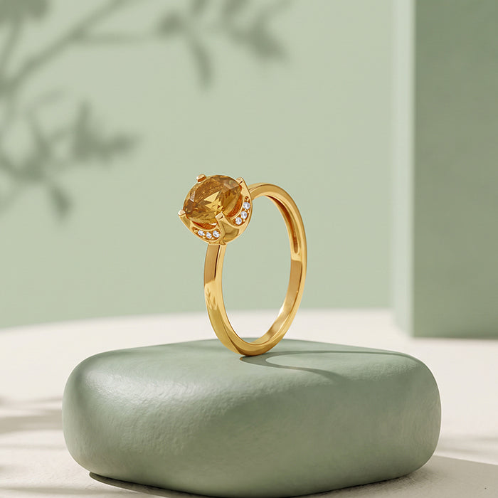 Golden Amber Glow Ring (Size 12)
