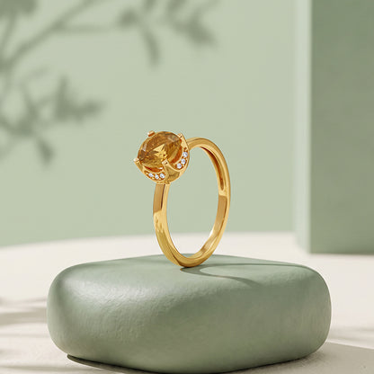 Golden Amber Glow Ring (Size 12)