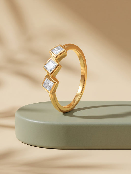 Golden Trio Cube Ring (Size 11)