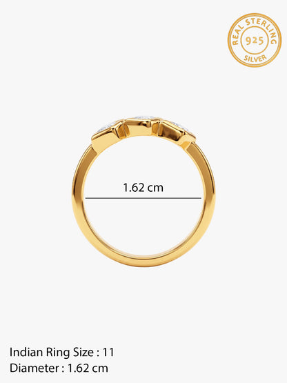 Golden Trio Cube Ring (Size 11)