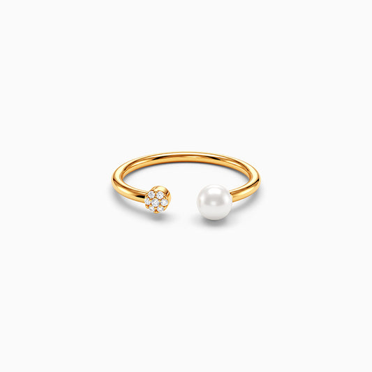 Golden Dietrich Open Pearl Ring (Size 12)
