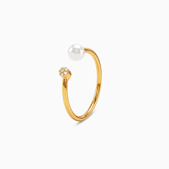 Golden Dietrich Open Pearl Ring (Size 12)