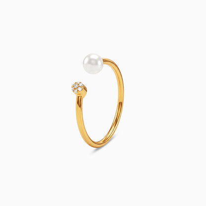 Golden Dietrich Open Pearl Ring (Size 12)
