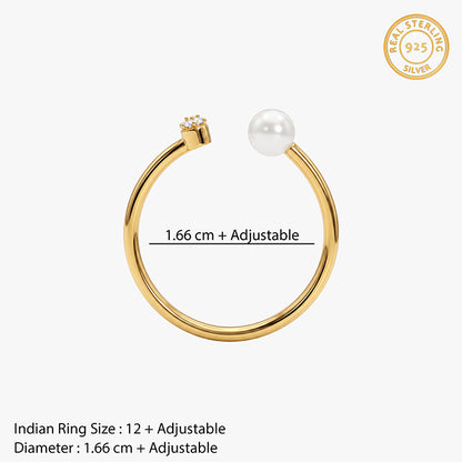 Golden Dietrich Open Pearl Ring (Size 12)