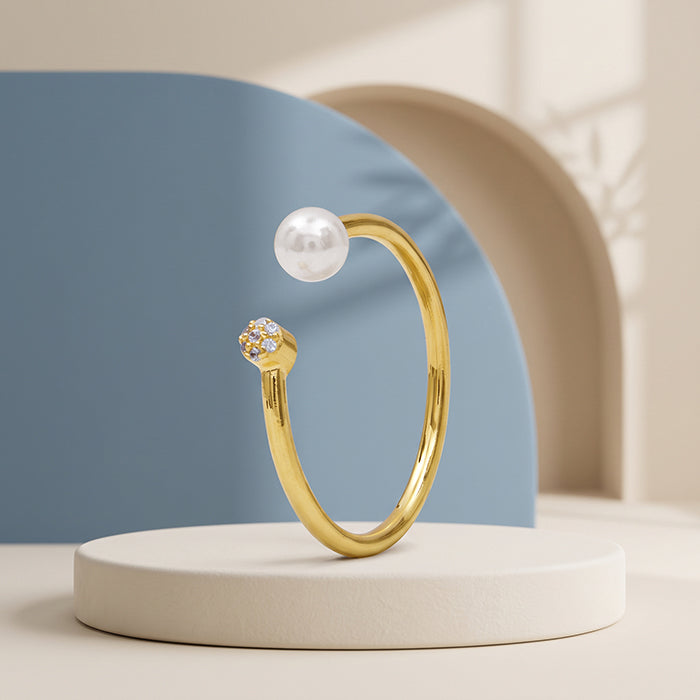 Golden Dietrich Open Pearl Ring (Size 12)