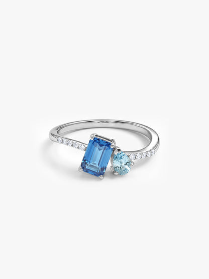 Silver Blue Heaven Ring (Size 12)