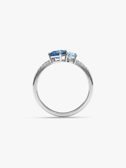 Silver Blue Heaven Ring (Size 12)
