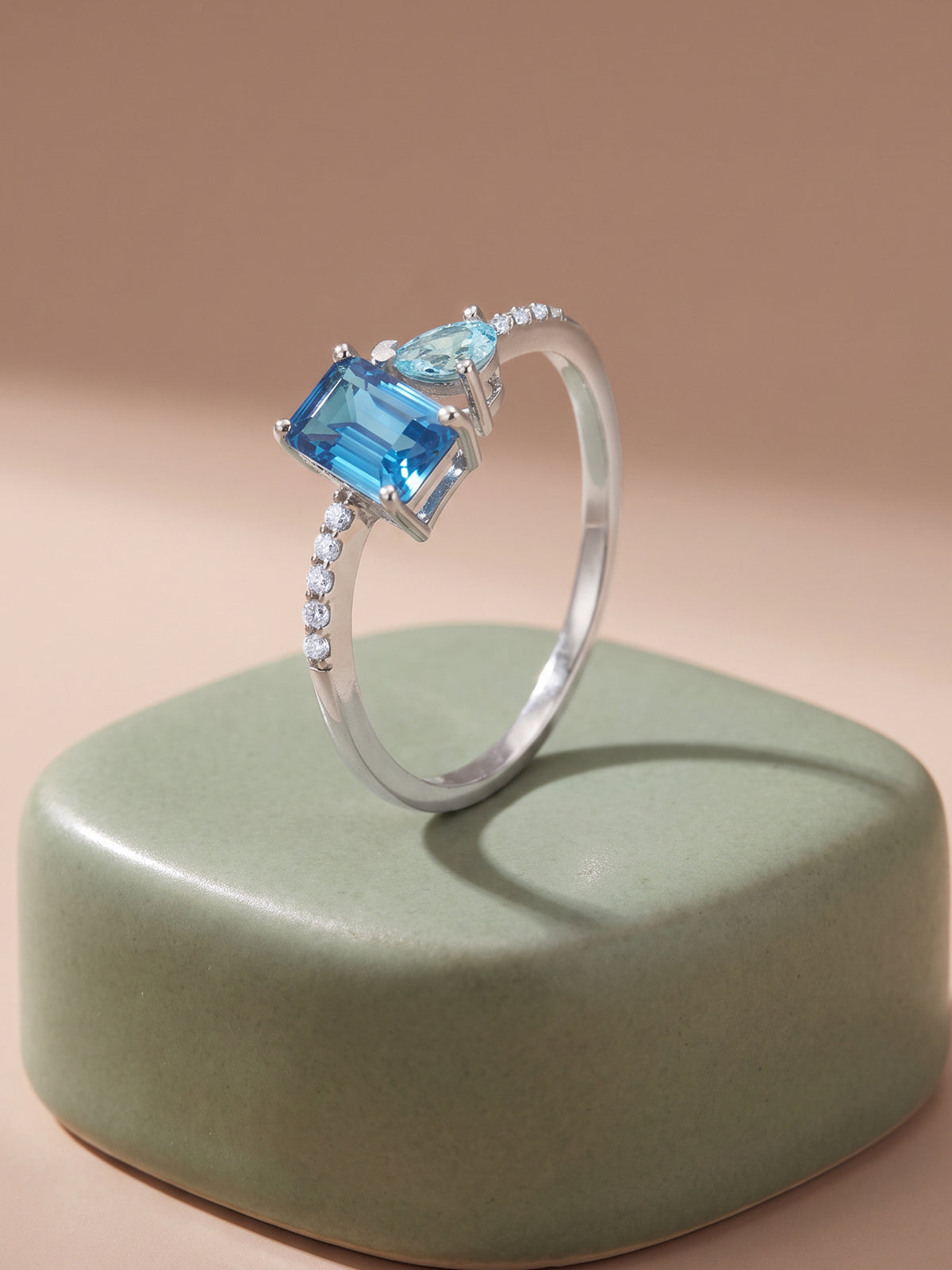Silver Blue Heaven Ring (Size 12)