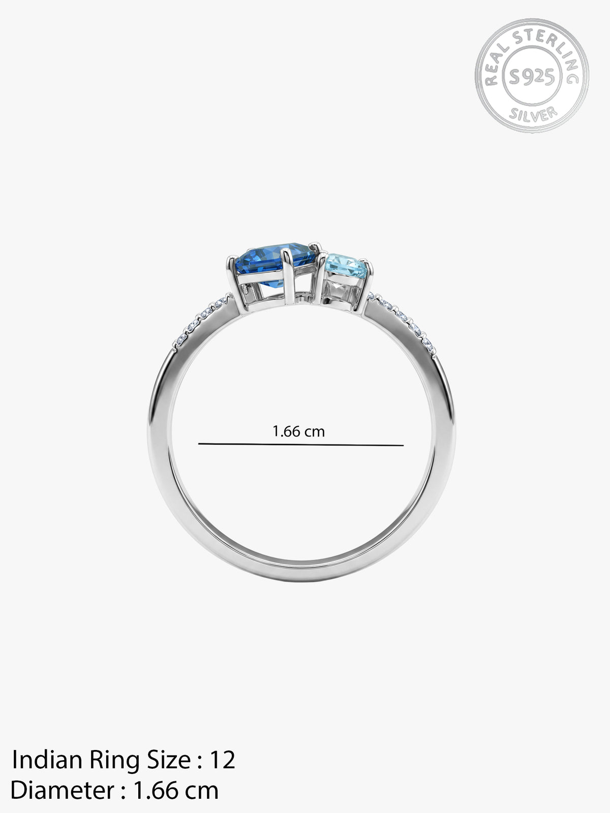 Silver Blue Heaven Ring (Size 12)