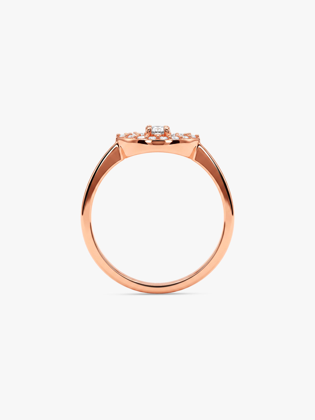 Rose Gold Radiant Evil Eye Ring (Size 12)