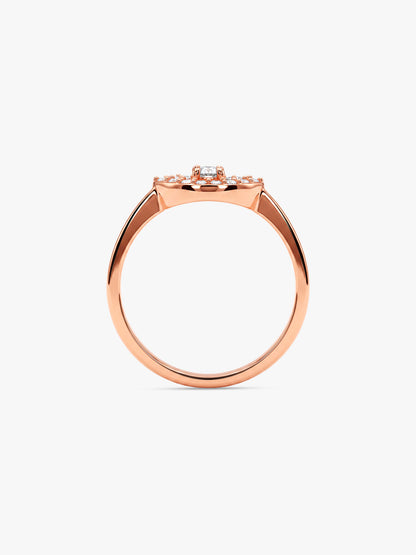 Rose Gold Radiant Evil Eye Ring (Size 12)