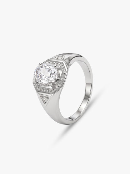 Silver Classic Design Ring For Him (Size 17)