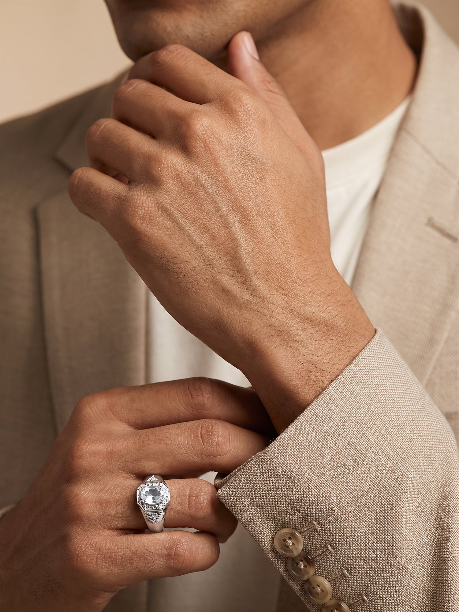 Silver Classic Design Ring For Him (Size 20)