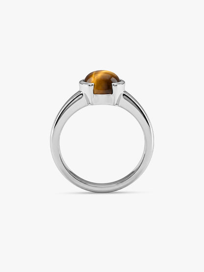 Silver Classic Tiger Eye Ring For Him (Size 20)