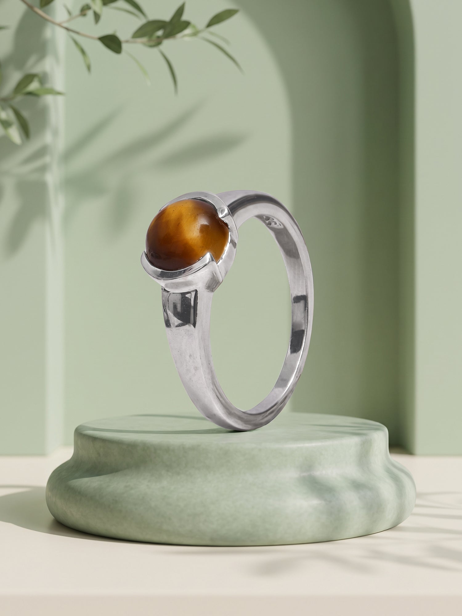 Silver Classic Tiger Eye Ring For Him (Size 20)