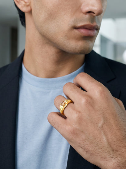 Golden Pandora Ring For Him (Size 17)