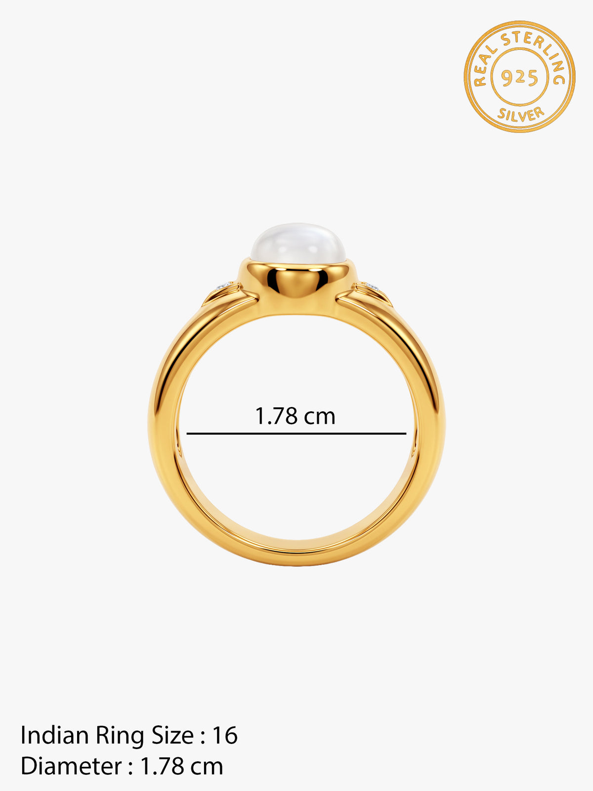 Golden Moonora Ring For Him (Size 16)