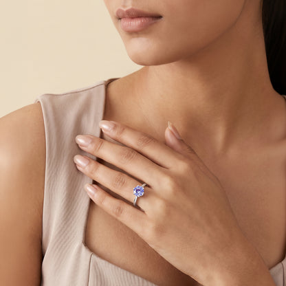 Silver Nerea Claw Set Ring (Size 11)