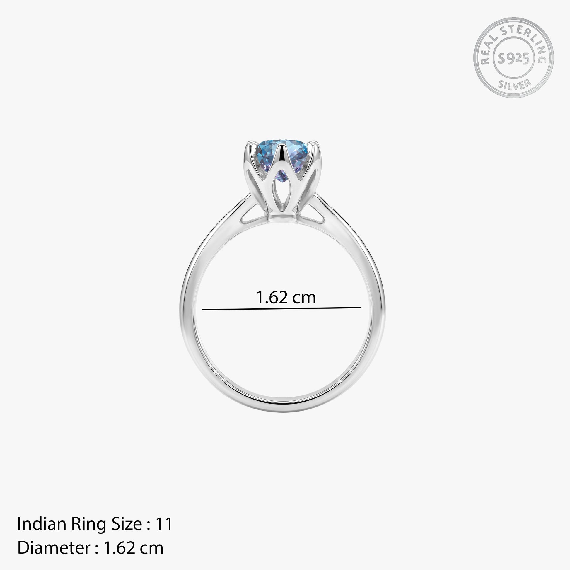 Silver Nerea Claw Set Ring (Size 11)