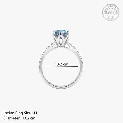 Silver Nerea Claw Set Ring (Size 11)