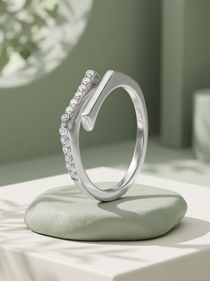 Silver Split Spark Ring (Size 12)
