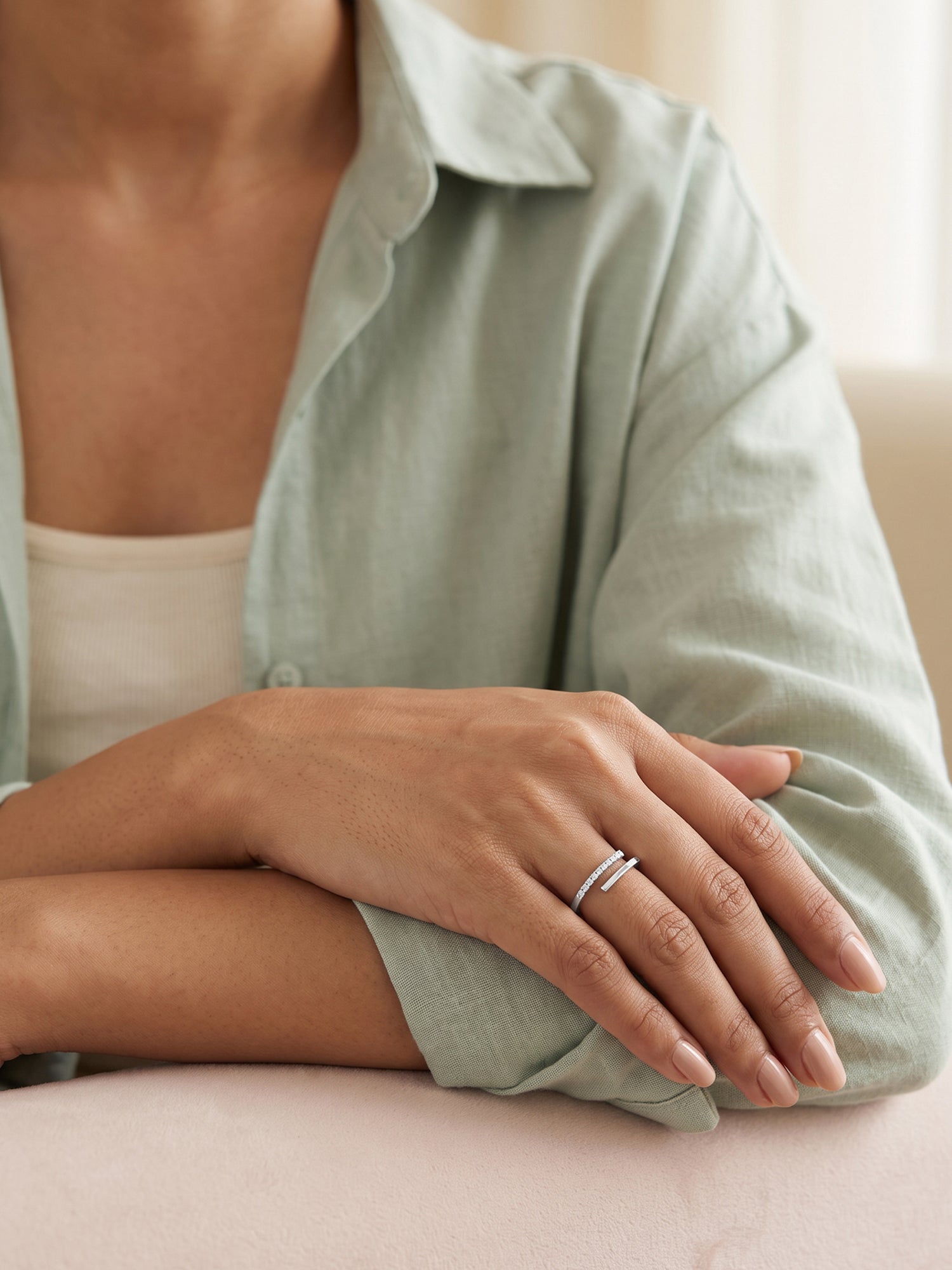 Silver Split Spark Ring (Size 12)