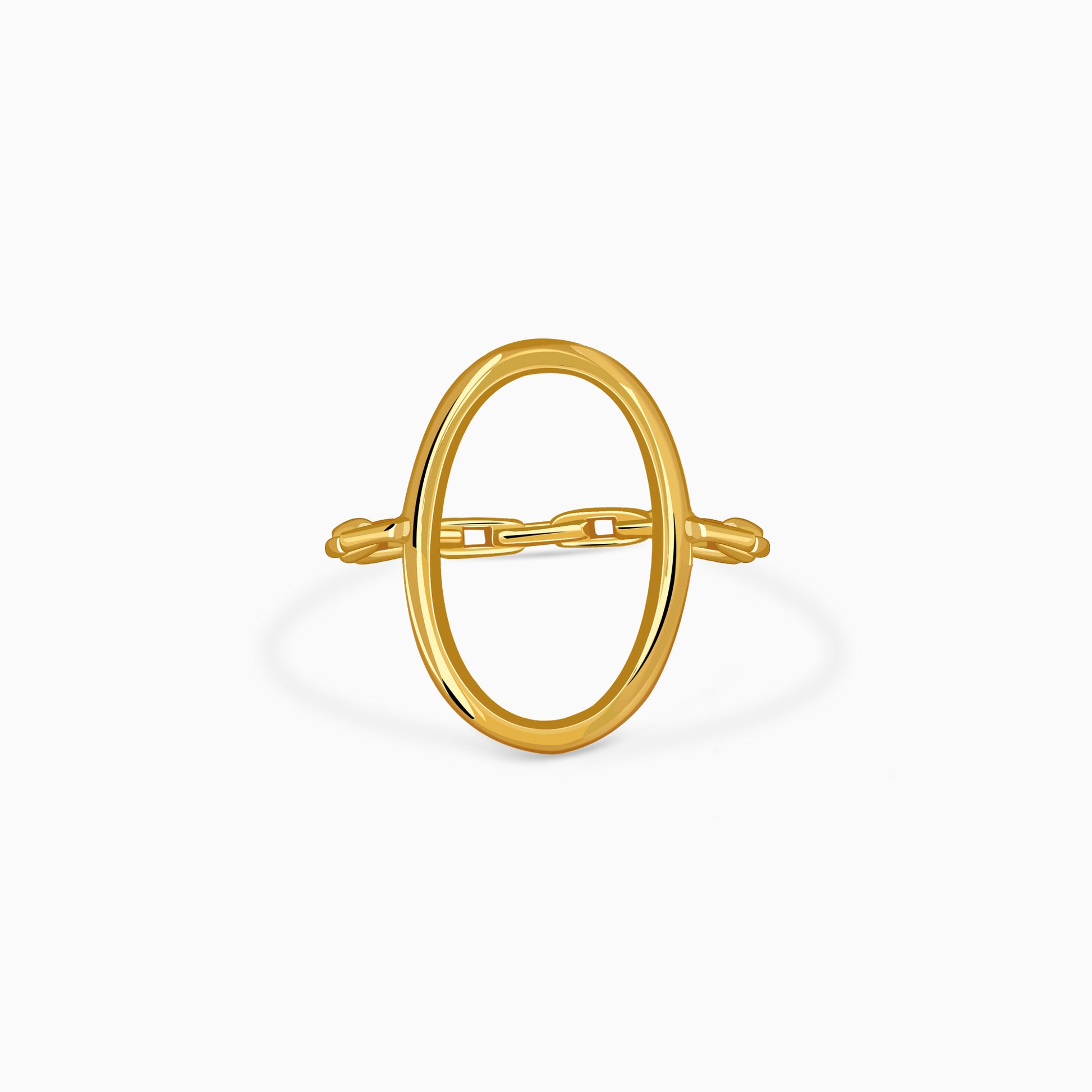 Golden Oval Link Ring