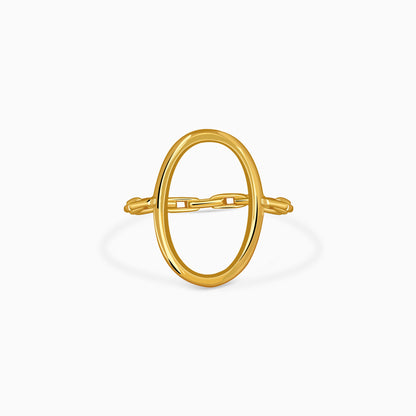 Golden Oval Link Ring