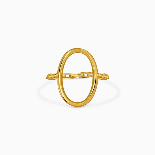 Golden Oval Link Ring