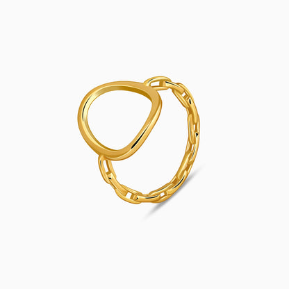Golden Oval Link Ring