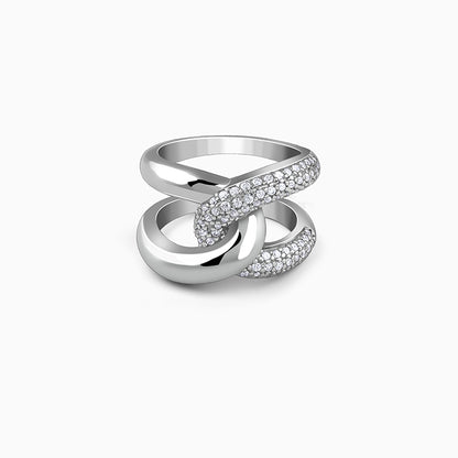 Silver Sparkling Twist Ring