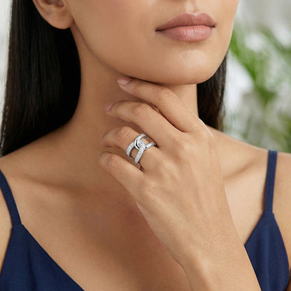 Silver Sparkling Twist Ring