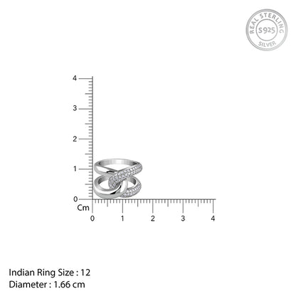 Silver Sparkling Twist Ring